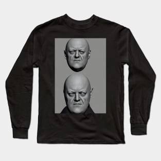 Black and White Cyberpunk Aleister Crowley The Great Beast of Thelema painted in a Surrealist and Impressionist style Long Sleeve T-Shirt